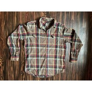 Timberland Brown long sleeve flannel button up mens size Medium